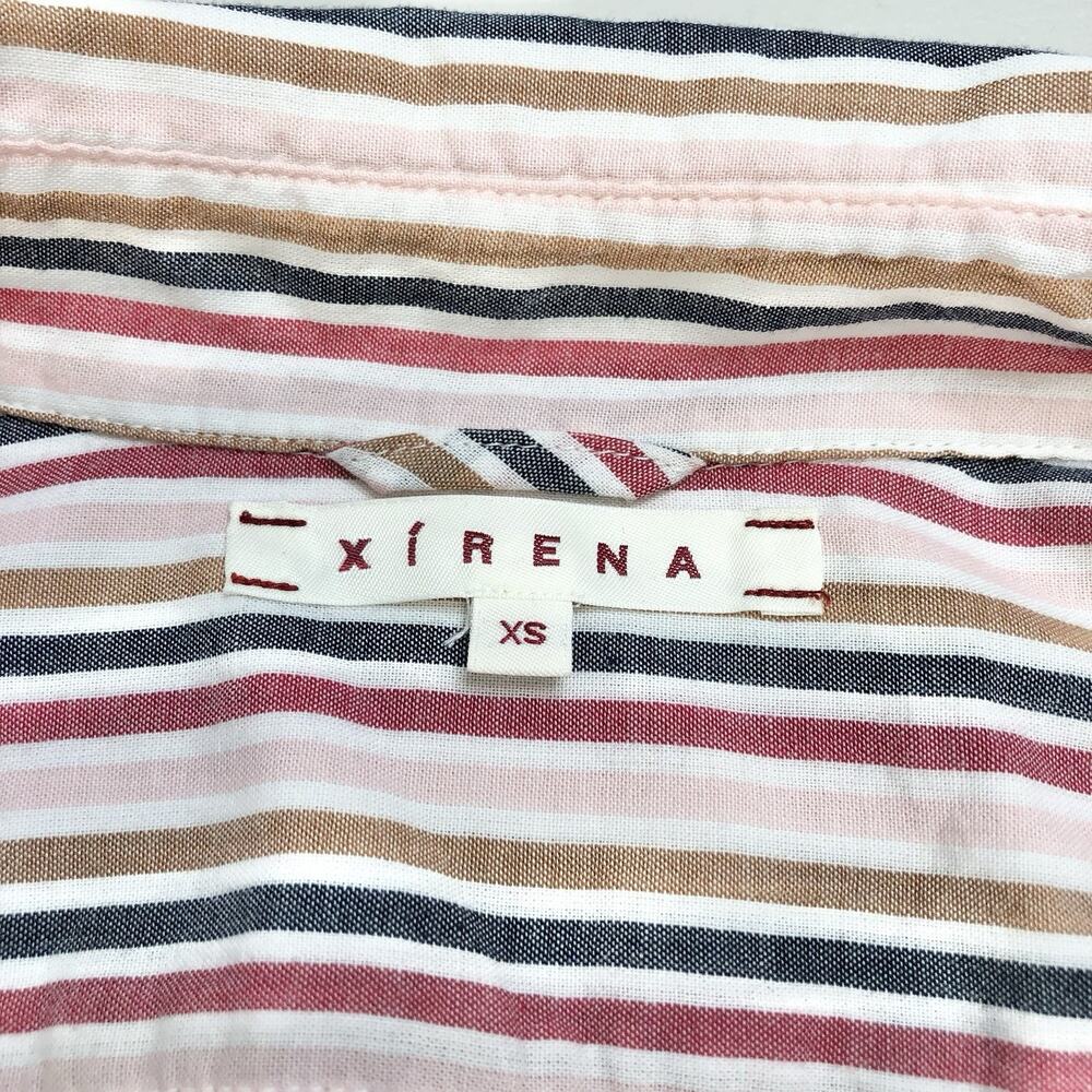 XIRENA Beau Striped Pink Blue 100% Cotton Button Down Shirt Women’s Size XS - Picture 2 of 9